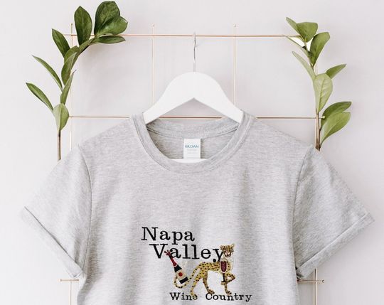 California Napa Valley Wine Country Embroidered T-Shirt