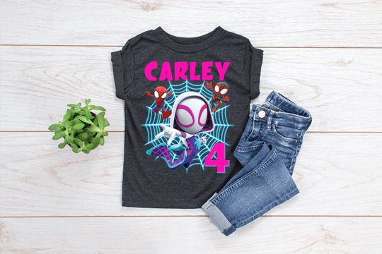 Ghost Spider Birthday Shirt - Girl's Ghost Spidey Matching Family Shirts