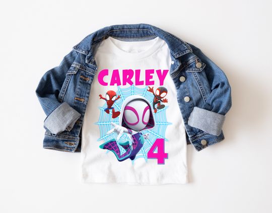 Ghost Spider Birthday Shirt - Girl's Ghost Spidey Matching Family Shirts