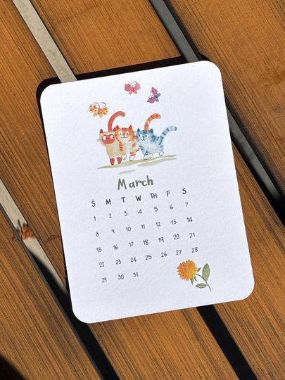 2026 Cat Desk Calendar for Cat Lovers