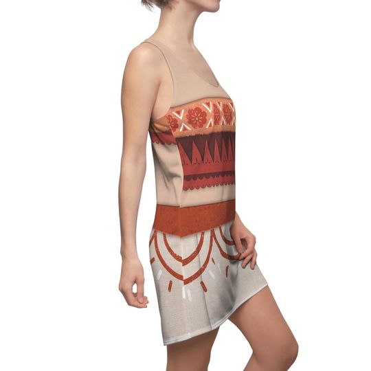 Simea Dress Moana 2 Character Inspired Cosplay Racerback Dress