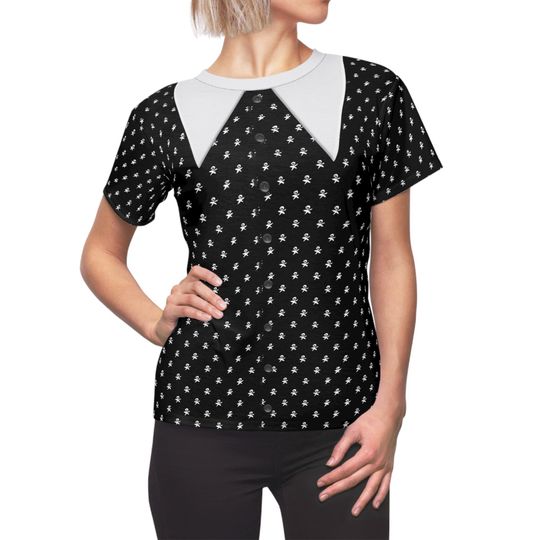 Addams Daughter Polka Dot Women's Shirt, Halloween Comedy Movies, Gothic Cosplayer