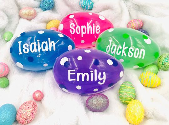 Personalized jumbo Easter egg for kids, Easter egg, Easter basket stuffer, Fillable Easter egg