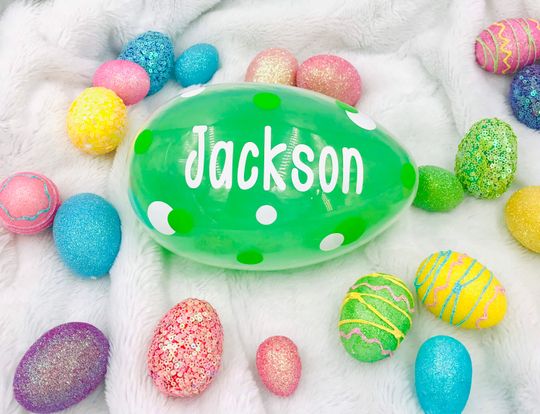 Personalized jumbo Easter egg for kids, Easter egg, Easter basket stuffer, Fillable Easter egg