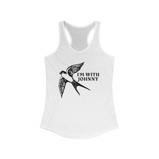 I'm with Johnny- Johnny Depp- Jack Sparrow Racerback Tank