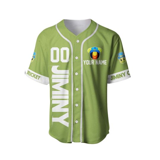 Jiminy Cricket Olive Green White | Custom Disney Baseball Jersey