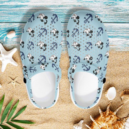 Steamboat Willie Clogs Women's Mickey Mouse EVA Summer Beach Hollow Out Sandals Steamboat Willie Foam Clogs
