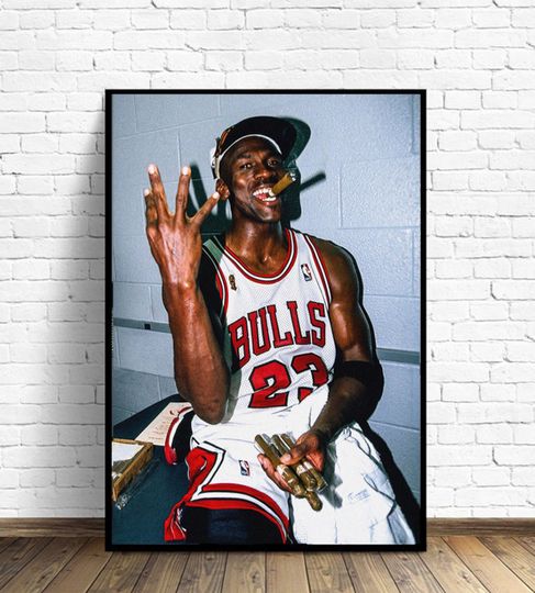 Michael Jordan With Cigar Canvas Poster Wall Art,Home docor,Frameless