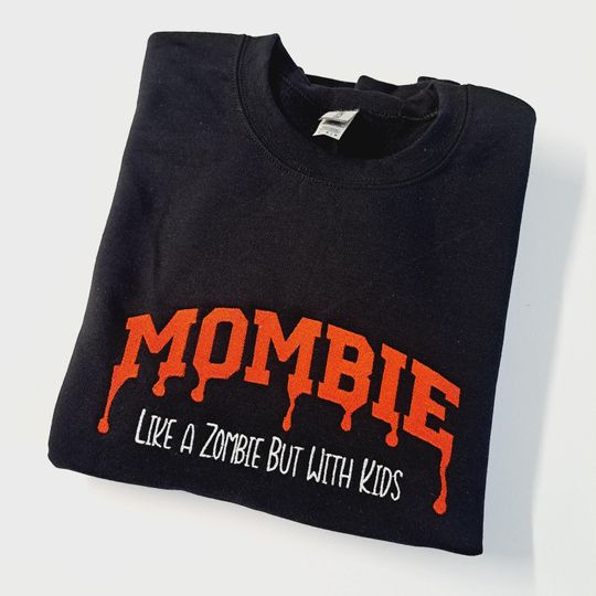 Mombie Funny Embroidered Sweatshirt - Mums Halloween Sweatshirt