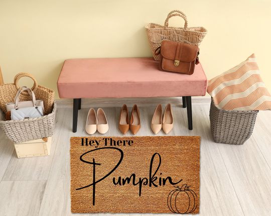 Hey There Pumpkin Door Mat, Fall Doormat, Welcome Mat