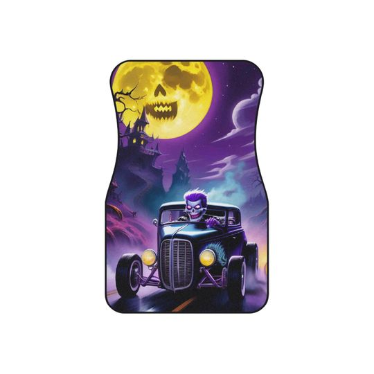 Skull Moon Hot Rod Car Mats