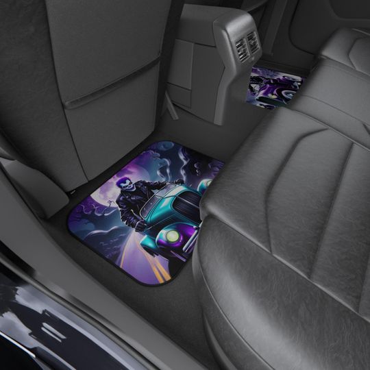Skull Moon Hot Rod Car Mats