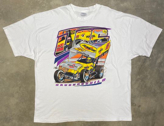 Vintage 1998 Jac Haudenschild The Wild Child Glow in the Dark Sprint Car T Shirt