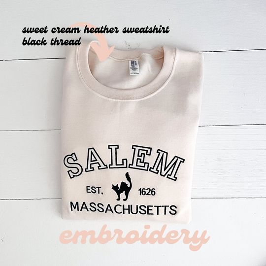Salem Halloween Sweatshirt Embroidered Salem crewneck