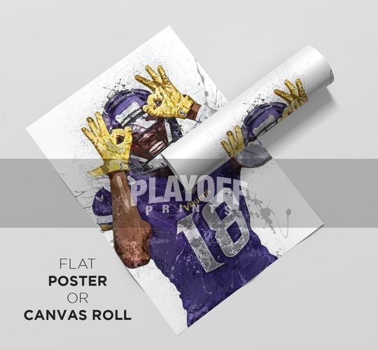 Justin Jefferson Poster, Minnesota Vikings