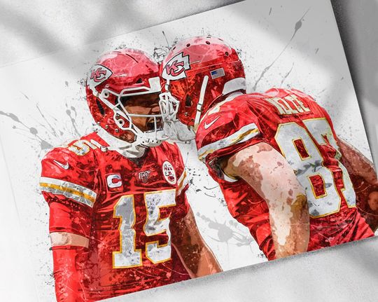 Patrick Mahomes, Travis Kelce Poster, Wall Art