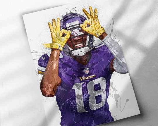 Justin Jefferson Poster, Minnesota Vikings