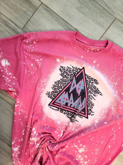 Womens bleached Def Leppard 3D T Shirt