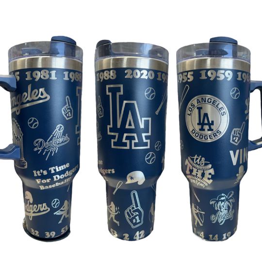 LA Dodgers  40oz Laser Engraved 40 oz Tumbler with Handle