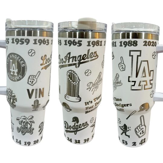 LA Dodgers  40oz Laser Engraved 40 oz Tumbler with Handle