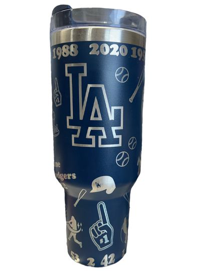 LA Dodgers  40oz Laser Engraved 40 oz Tumbler with Handle