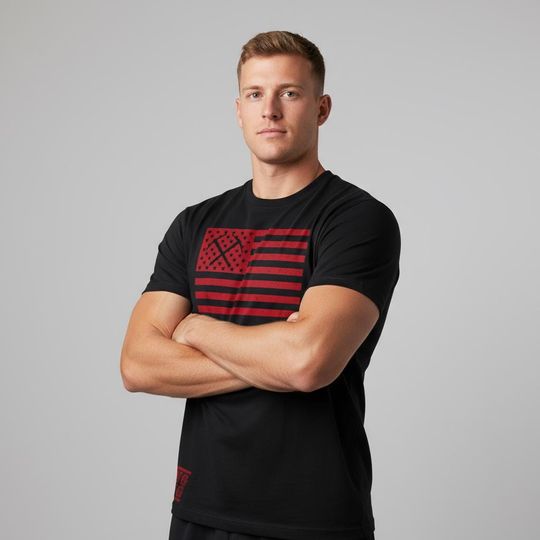 Bang Bang Axe Flag Black & Red T-Shirt