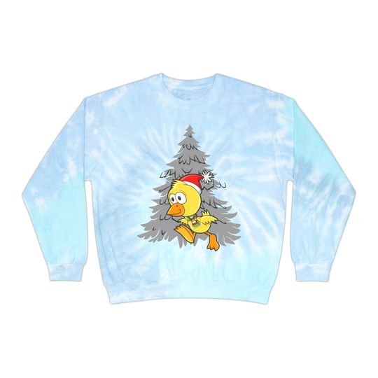 Christmas Chicken Unisex Tie-Dye Sweatshirt