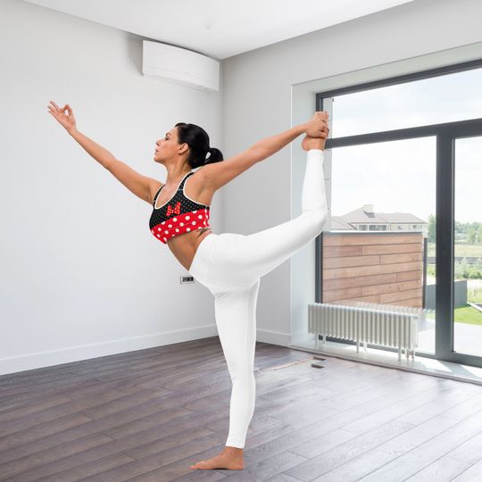 Red and White Polkadot Sports Bra