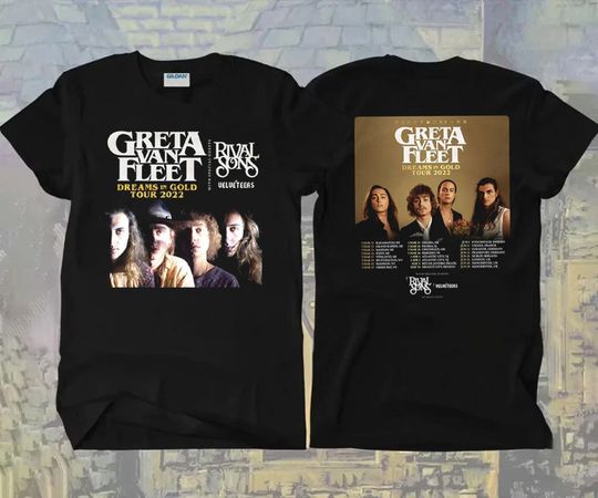 2022 Greta Van Fleet Dreams In Gold World Tour T-Shirt, Greta Van Fleet Concert, Dreams In Gold Tour Shirt