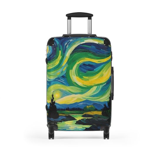 Suitcase -Northern Lights Starry Night