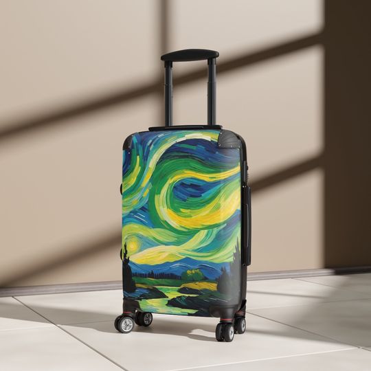 Suitcase -Northern Lights Starry Night