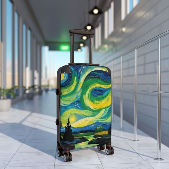 Suitcase -Northern Lights Starry Night