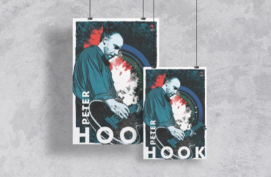 Peter Hook New Order Joy Division Music Poster, 80s Rock and Electronic Music, Vertical Matte Print