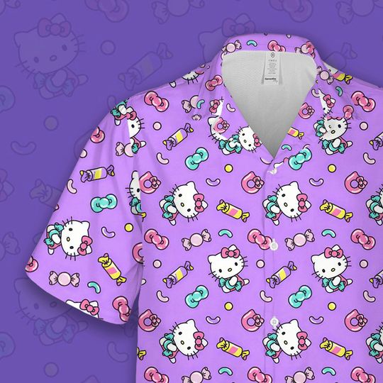 Hello Kitty Hawaiian Shirt, Hello Kitty Summer Shirt