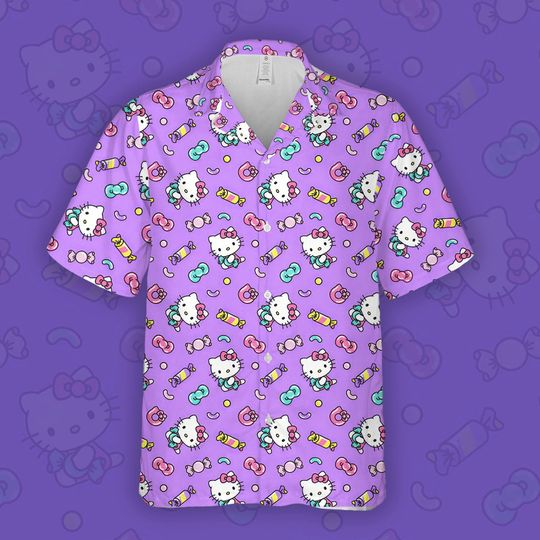 Hello Kitty Hawaiian Shirt, Hello Kitty Summer Shirt
