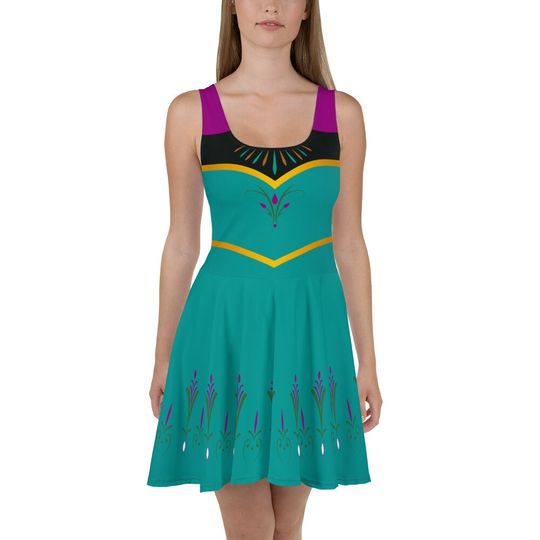 Ice Princess Coronation Elsa Sleeveless Skater Dress - Embrace Elegance and Enchantment