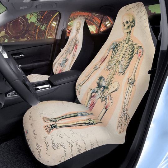 Anatomy Skeleton Car Seat Covers, Steampunk car accessories, Pathology appendicular skeleton, Victorian car gift