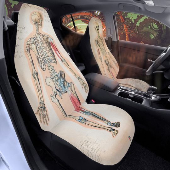 Anatomy Skeleton Car Seat Covers, Steampunk car accessories, Pathology appendicular skeleton, Victorian car gift