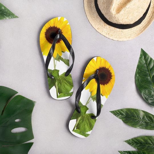 Sunflower Flip-Flops | Flower Flip Flops
