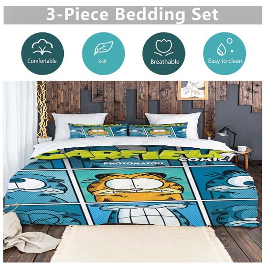 Christmas Garfield Bedding Set, Disney Garfield Cartoon Bedding Set