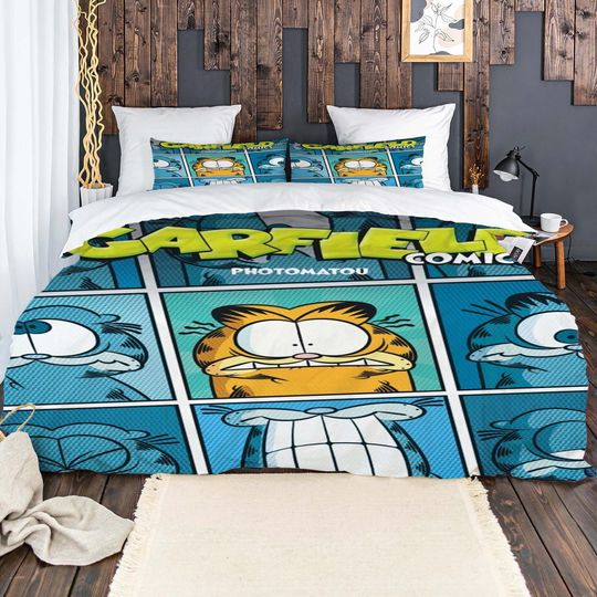 Christmas Garfield Bedding Set, Disney Garfield Cartoon Bedding Set