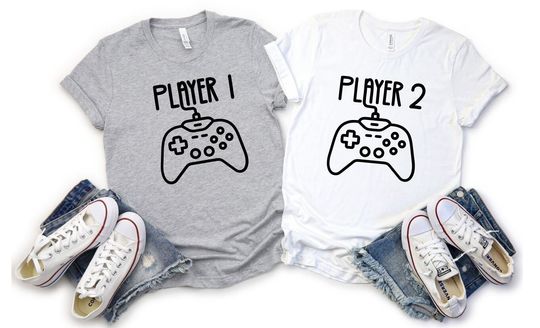 Player 1 Player 2,3,4 Matching Dad And Kids T-shirts, Father's day shirt, Dad gift