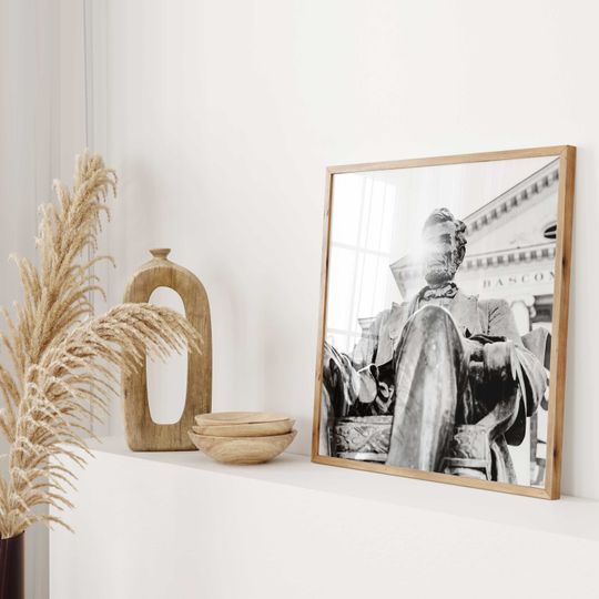 Madison Wisconsin Square Black and White Poster