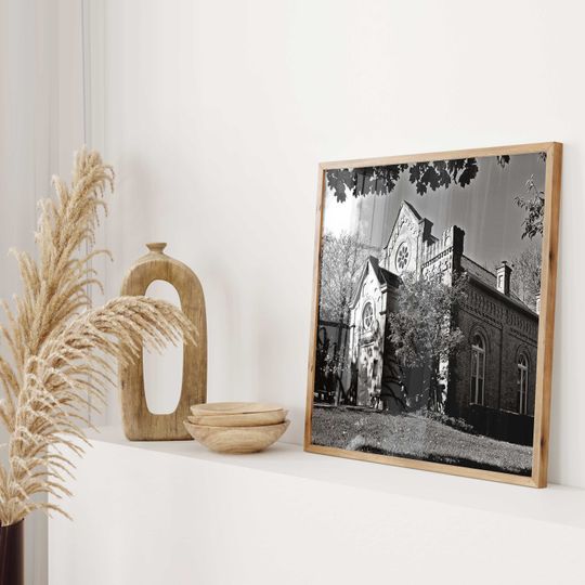 Madison Wisconsin Square Black and White Poster