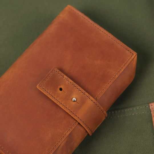 Leather Cord Organizer Travel Case for Tech, Father's Day Gift