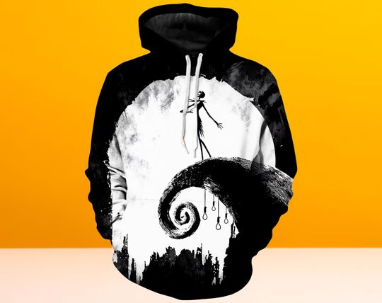 Vintage Jack Skellington Christmas 3D Hoodie, The Nightmare Before Christmas, Holiday Gift