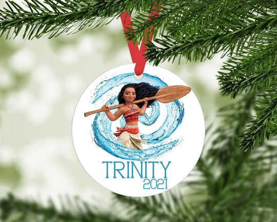 Moana Christmas Ornament, Personalized Disney Ornament, Personalized Christmas Ornament