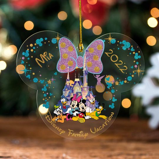 Personalized Mickey Mouse Ear Family Vacation 2022 Ornament, Disneyland Mickey Mouse Ornament