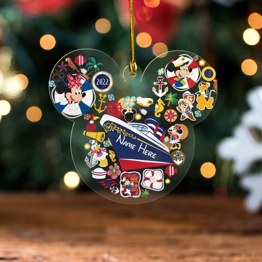 Personalized Mickey Cruise Ornament ,Disney Cruise Ornament Matching ,Disney Ornament, Cruise