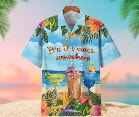 Margarita Cocktail Its 5 Oclock Somewhere Hawaiian Shirt, Hawaii Holiday Beach Shirt